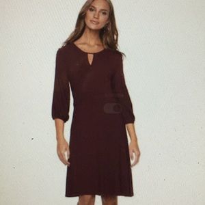 Apt. 9 Keyhole A-Line Burgundy Long Sleeve Dress-M